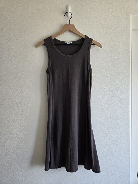 James Perse Dresses & Skirts - Standard James Perse Dark Gray Tank Midi Sun Dress Size 0 Quiet Luxury Normcore